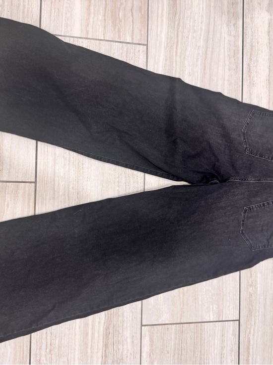 FRAME High-Rise Le Slim Palazzo Wide Leg Jeans in Broken (Black) sz 31 - Picture 6 of 10